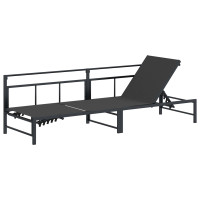 Produktbild för Solstol Svart 200 x 62 x 59,5 cm Textilene