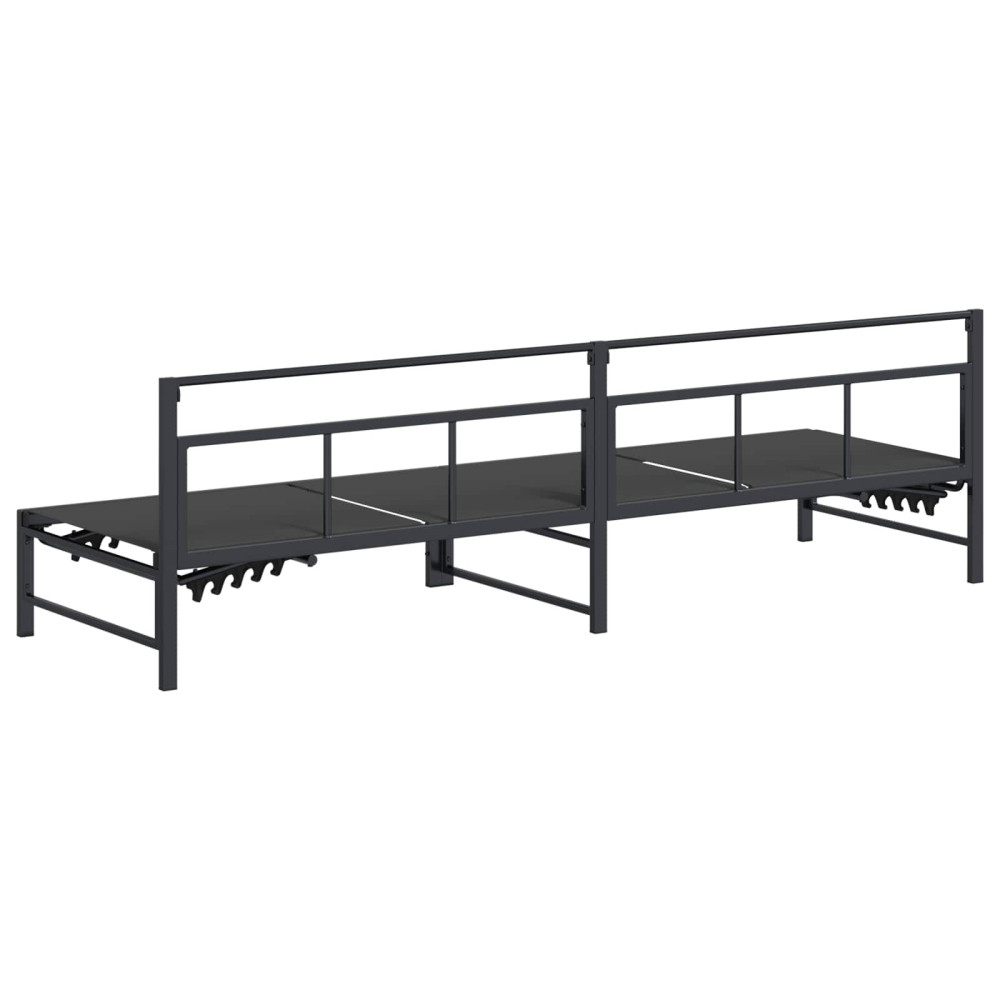 Produktbild för Solstol Svart 200 x 62 x 59,5 cm Textilene