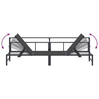 Produktbild för Solstol Svart 200 x 62 x 59,5 cm Textilene