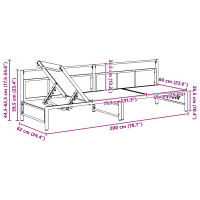 Produktbild för Solstol Svart 200 x 62 x 59,5 cm Textilene
