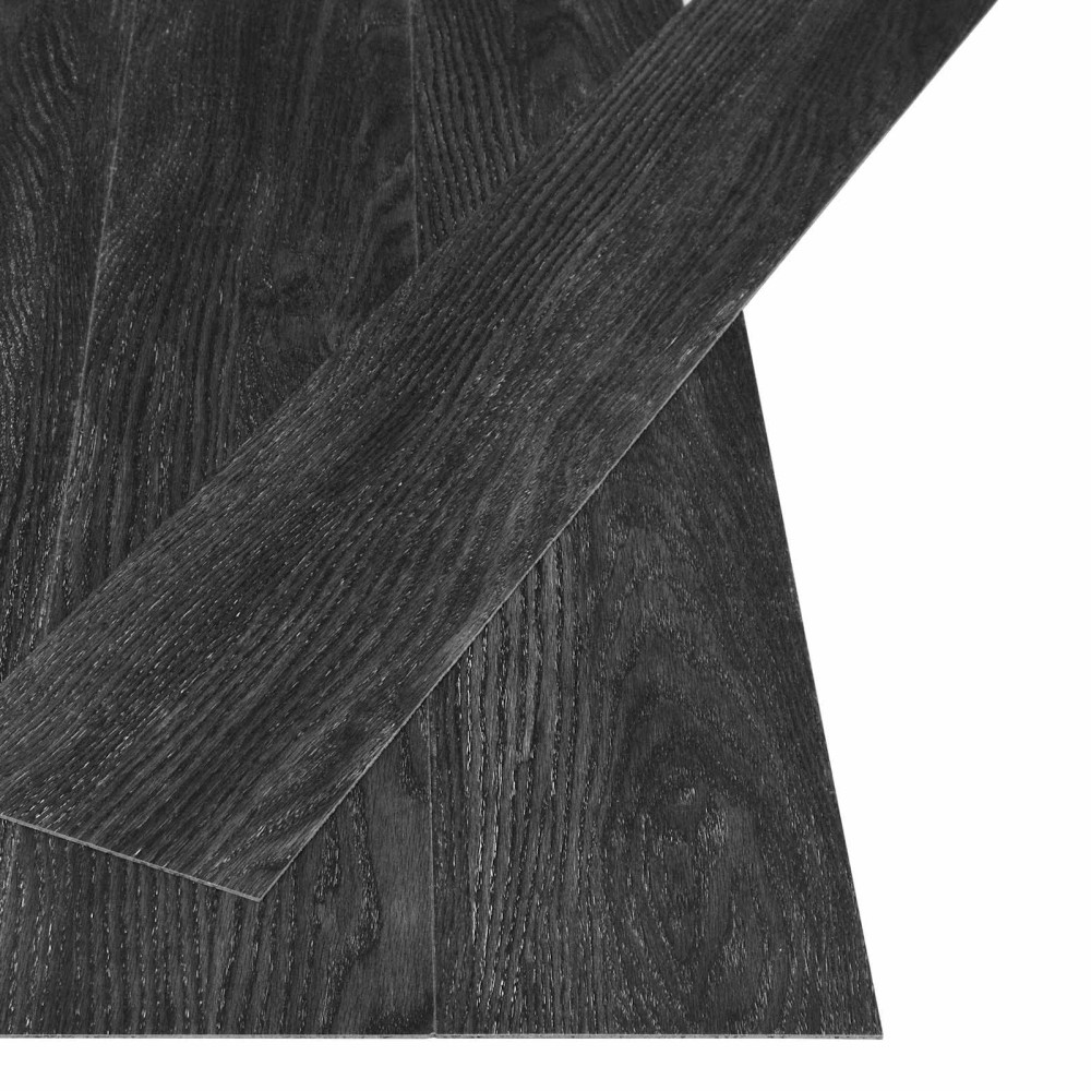 Produktbild för Självhäftande golvplanka Natur 32 pcs Antracit 4,46 m² PVC