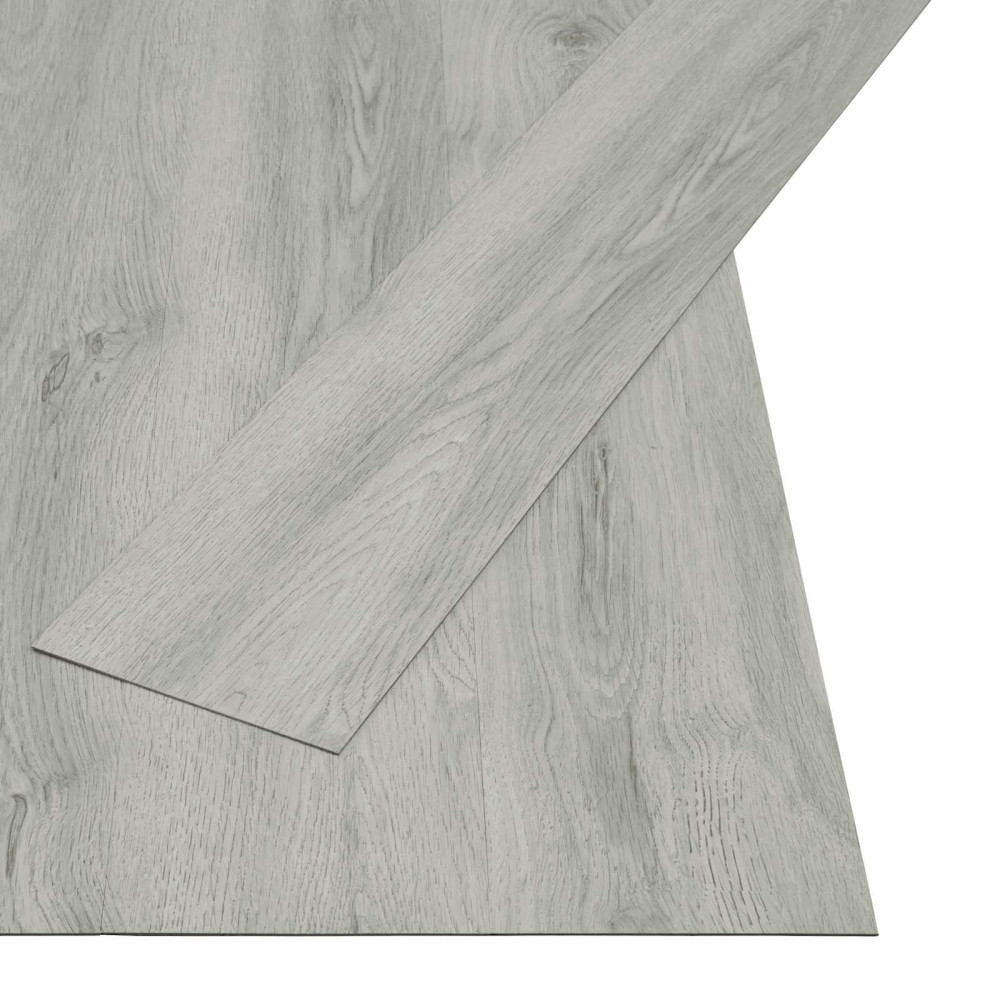 Produktbild för Självhäftande golvplanka Natur 32 pcs Ljusgrå 4,46 m² PVC