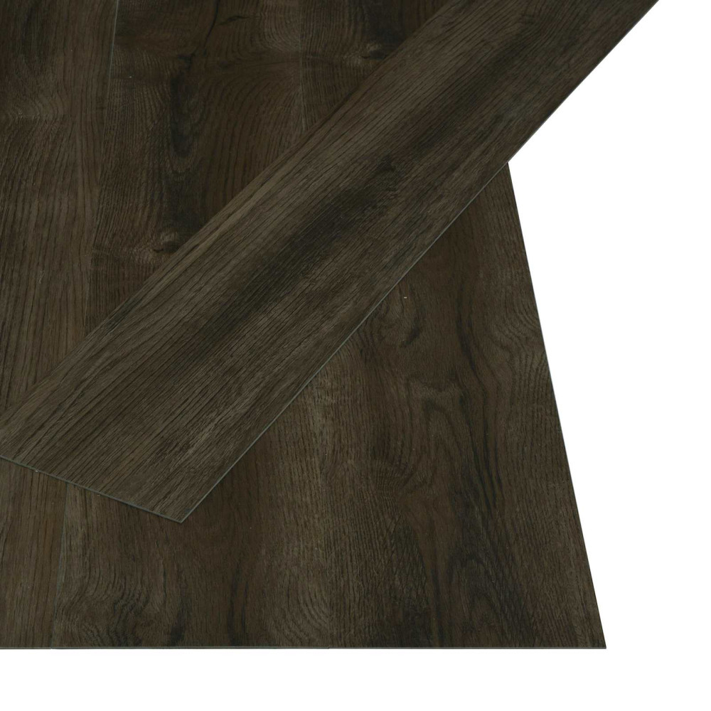 Produktbild för Självhäftande golvplanka Natur 32 pcs Mörkbrun 4,46 m² PVC