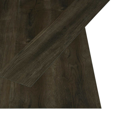 vidaXL Självhäftande golvplanka Natur 32 pcs Mörkbrun 4,46 m² PVC