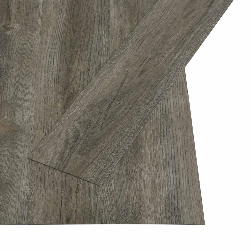 Produktbild för Självhäftande golvplanka Natur 32 pcs Grå och Brun 4,46 m² PVC