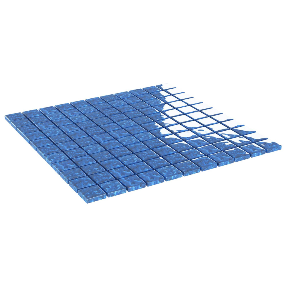 Produktbild för Mosaikplattor 11 pcs Blå 50 x 50 cm Glas