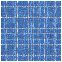 Produktbild för Mosaikplattor 11 pcs Blå 50 x 50 cm Glas