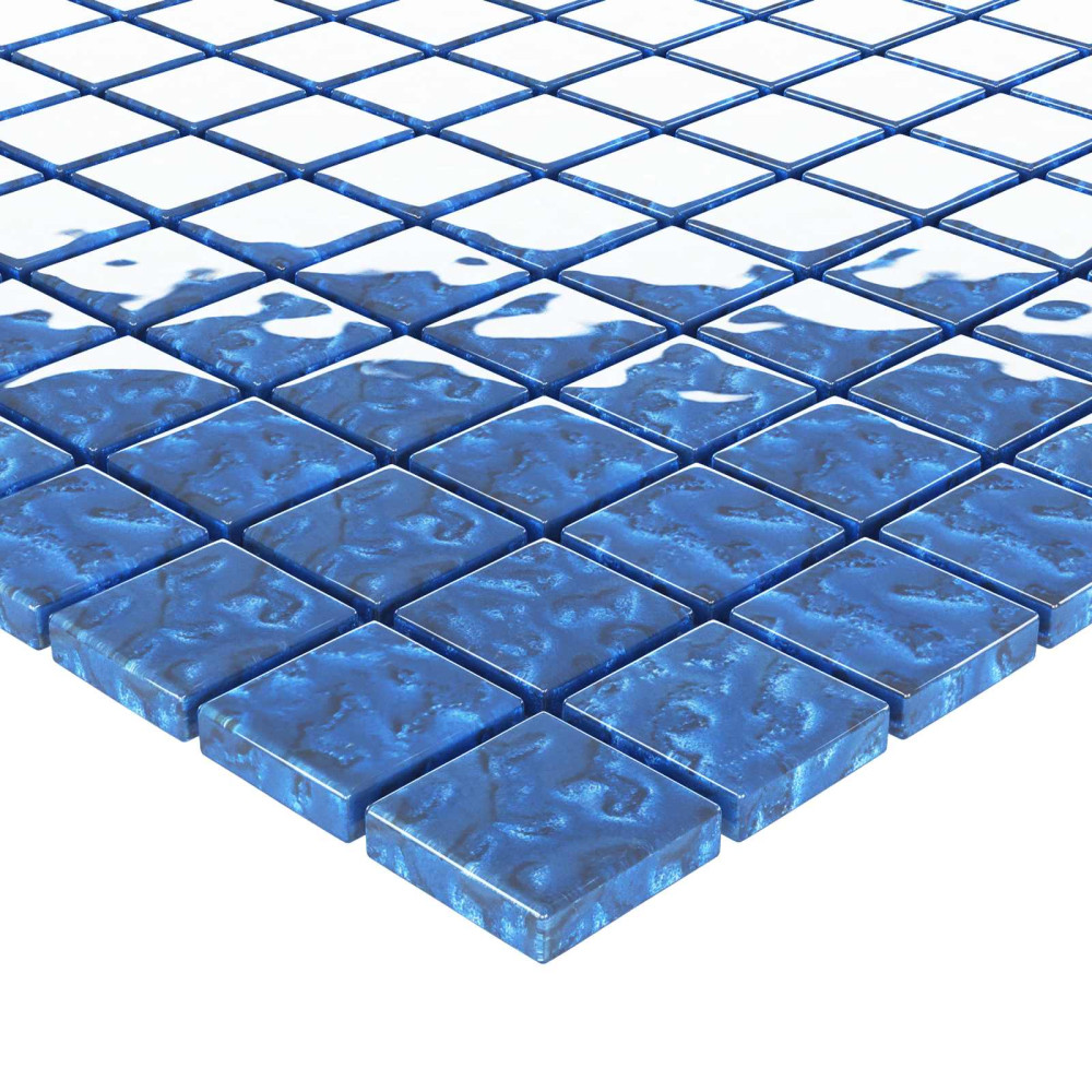 Produktbild för Mosaikplattor 11 pcs Blå 50 x 50 cm Glas
