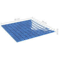 Produktbild för Mosaikplattor 11 pcs Blå 50 x 50 cm Glas