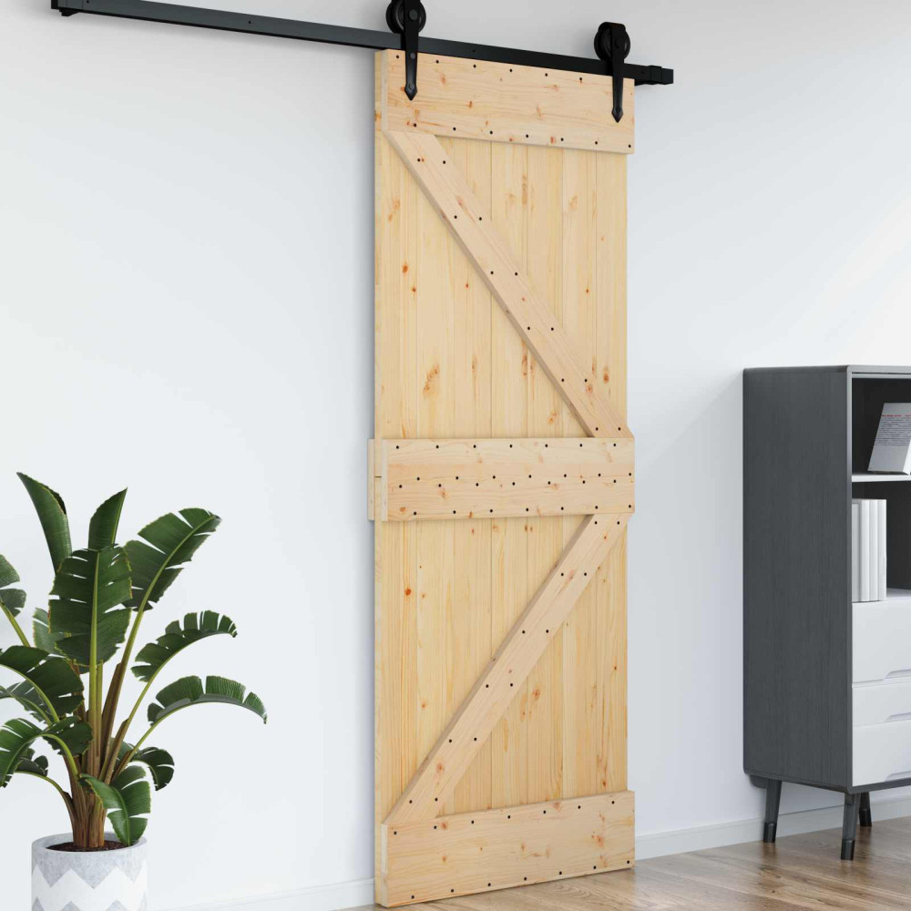 Produktbild för Dörr NARVIK Naturfärg 70 x 210 cm Massiv furuträdörr