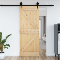 Produktbild för Dörr NARVIK Naturfärg 70 x 210 cm Massiv furuträdörr