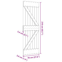 Produktbild för Dörr NARVIK Naturfärg 70 x 210 cm Massiv furuträdörr
