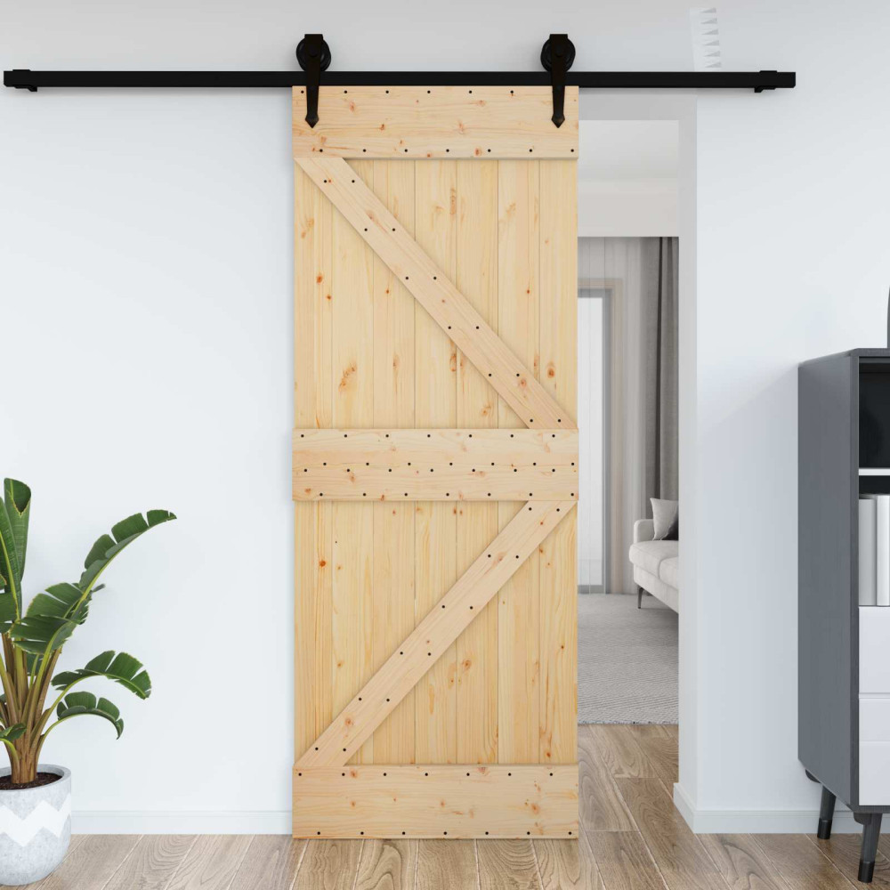 Produktbild för Dörr NARVIK Naturfärg 85 x 210 cm Massiv furuträdörr