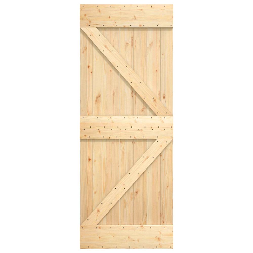 Produktbild för Dörr NARVIK Naturfärg 85 x 210 cm Massiv furuträdörr
