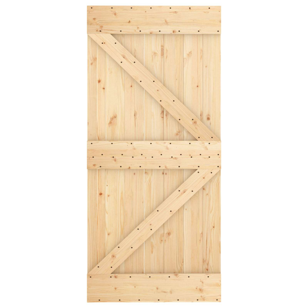Produktbild för Dörr NARVIK Naturfärg 95 x 210 cm Massiv furuträdörr