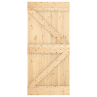 Produktbild för Dörr NARVIK Naturfärg 95 x 210 cm Massiv furuträdörr