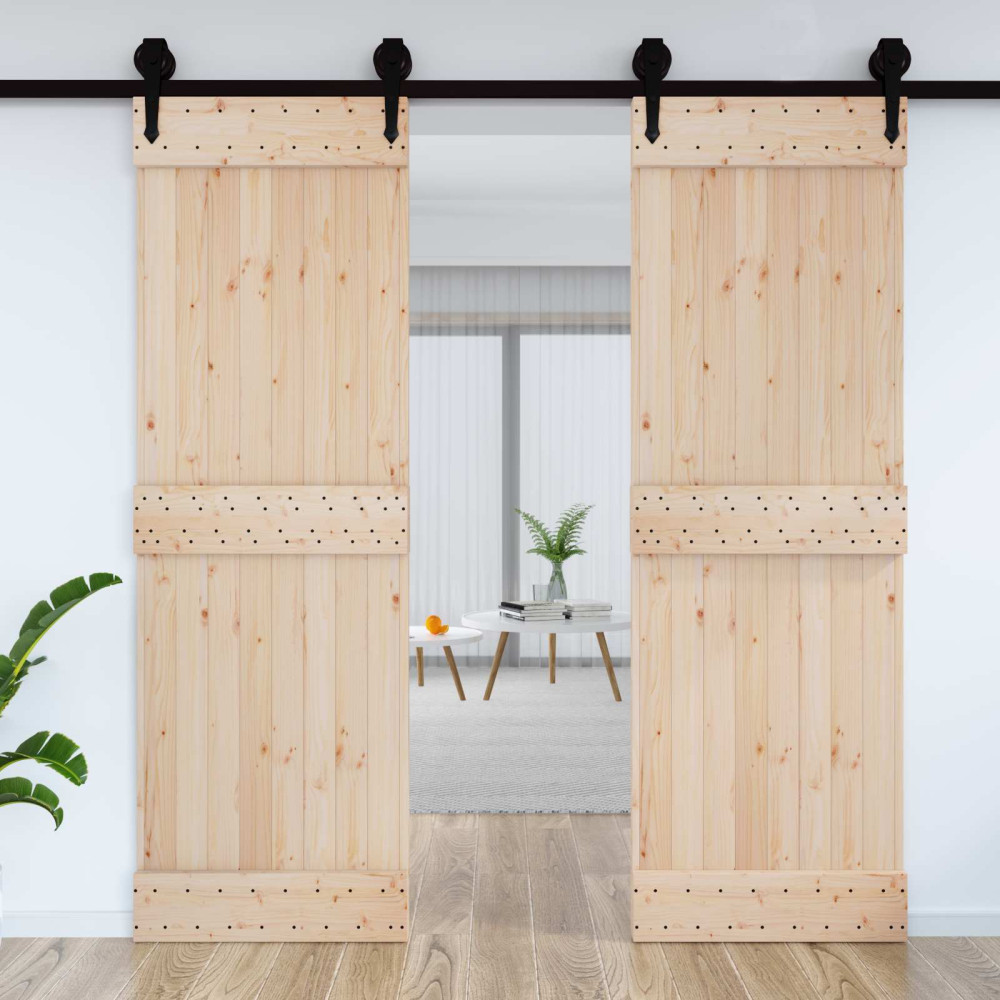 Produktbild för Dörr NARVIK Naturfärg 70 x 210 cm Massiv furuträdörr