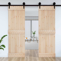 Produktbild för Dörr NARVIK Naturfärg 70 x 210 cm Massiv furuträdörr