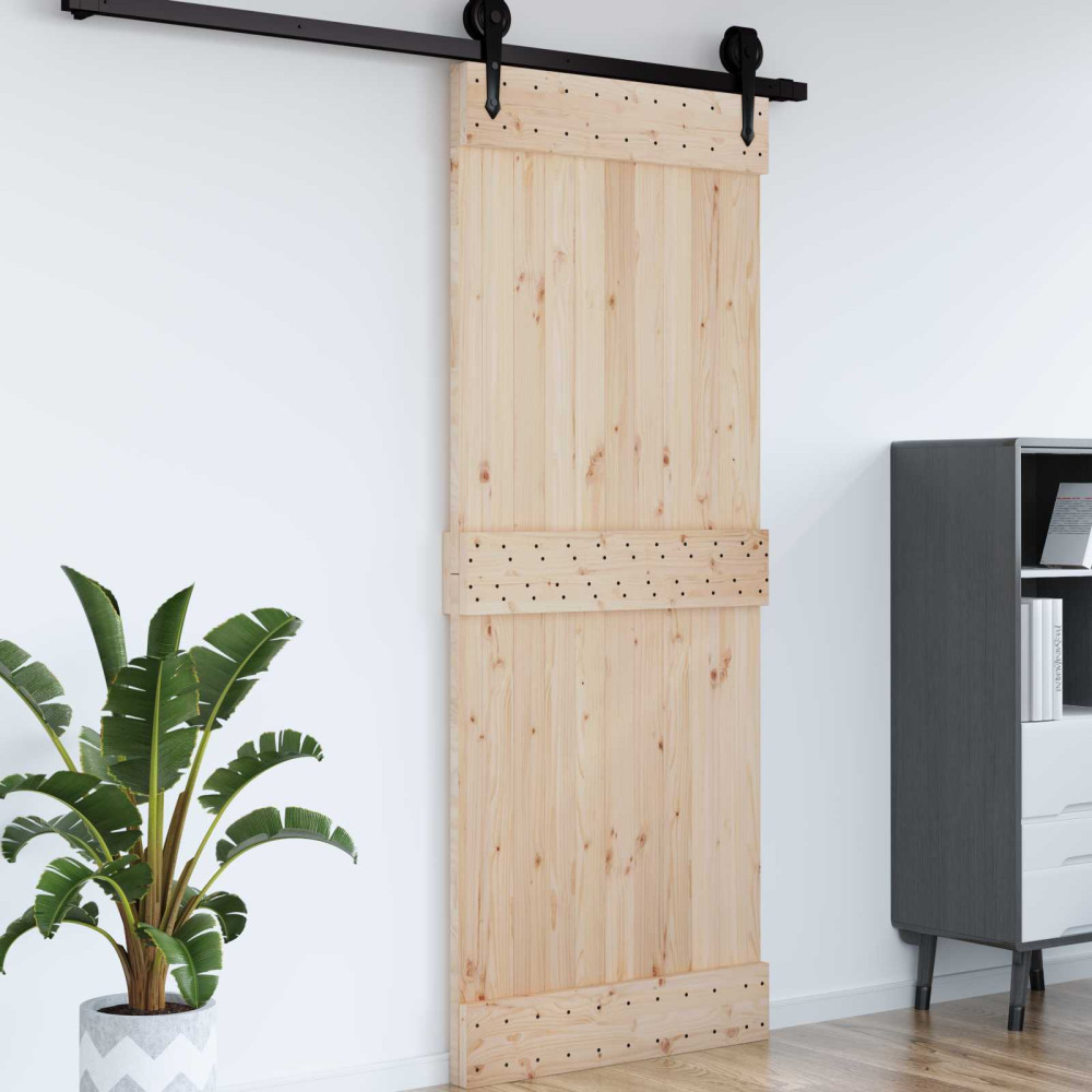 Produktbild för Dörr NARVIK Naturfärg 80 x 210 cm Massiv furuträdörr