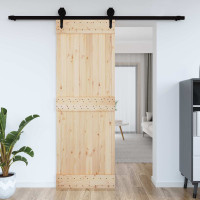 Produktbild för Dörr NARVIK Naturfärg 80 x 210 cm Massiv furuträdörr