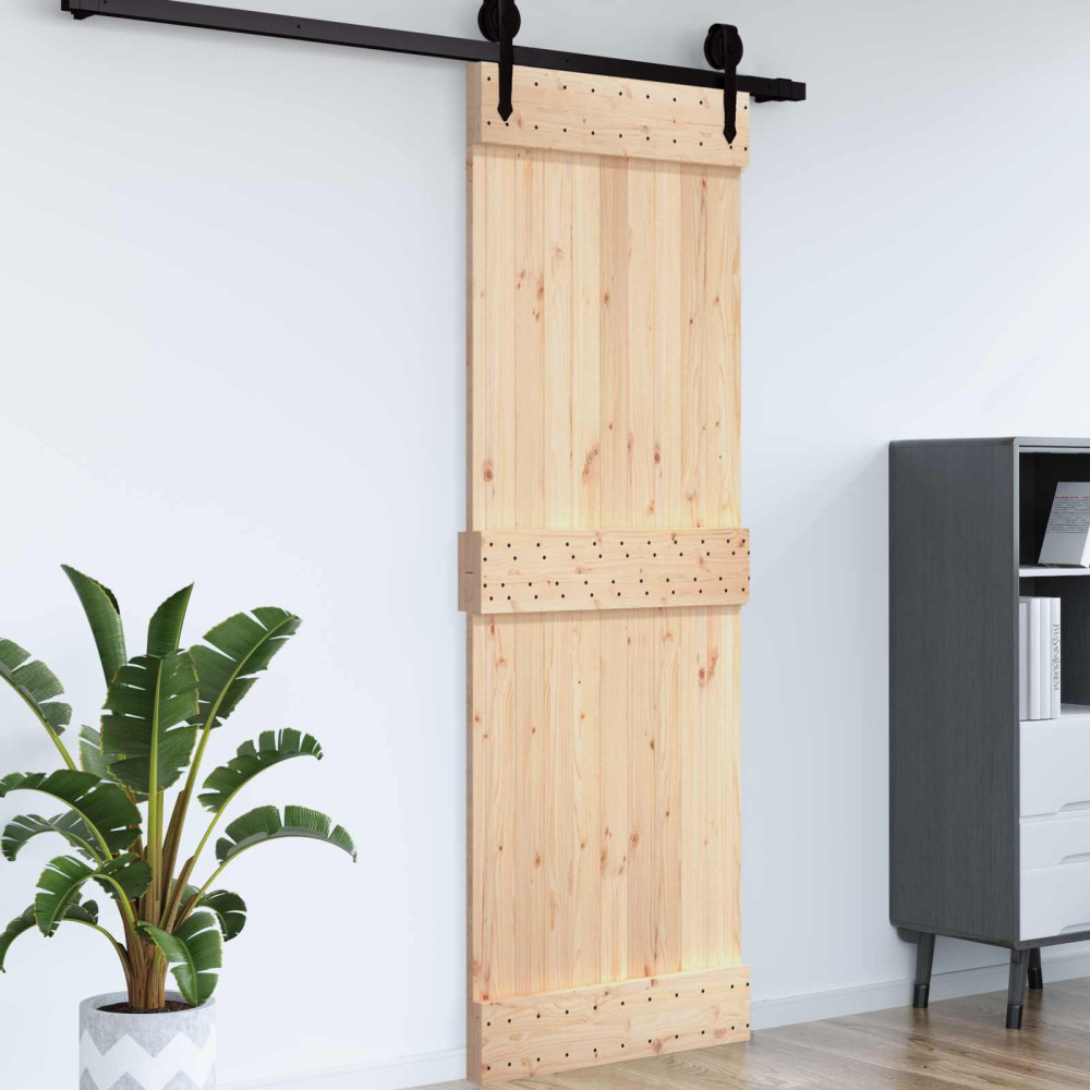 Produktbild för Dörr NARVIK Naturfärg 85 x 210 cm Massiv furuträdörr