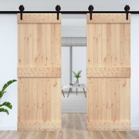 Produktbild för Dörr NARVIK Naturfärg 85 x 210 cm Massiv furuträdörr