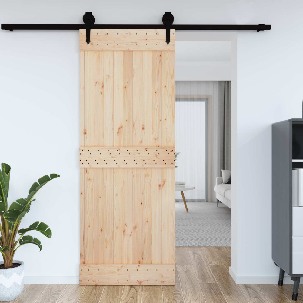 Produktbild för Dörr NARVIK Naturfärg 85 x 210 cm Massiv furuträdörr