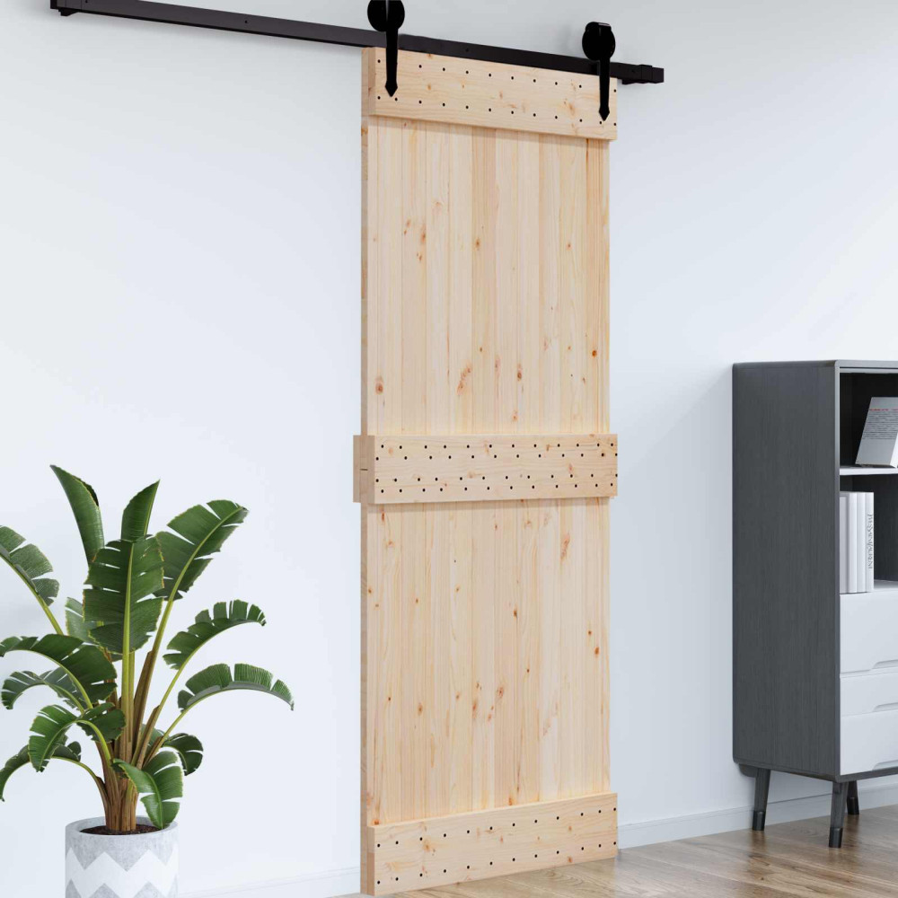 Produktbild för Dörr NARVIK Naturfärg 95 x 210 cm Massiv furuträdörr