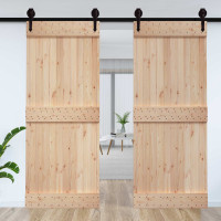 Produktbild för Dörr NARVIK Naturfärg 95 x 210 cm Massiv furuträdörr