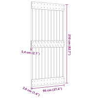 Produktbild för Dörr NARVIK Naturfärg 95 x 210 cm Massiv furuträdörr