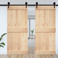 Produktbild för Dörr NARVIK Naturfärg 100 x 210 cm Massiv furuträdörr