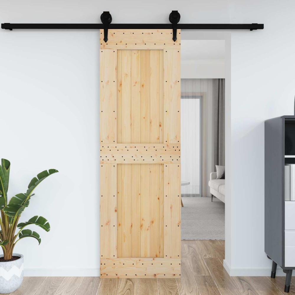 Produktbild för Dörr NARVIK Naturfärg 70 x 210 cm Massiv furuträdörr