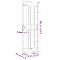 Produktbild för Dörr NARVIK Naturfärg 70 x 210 cm Massiv furuträdörr