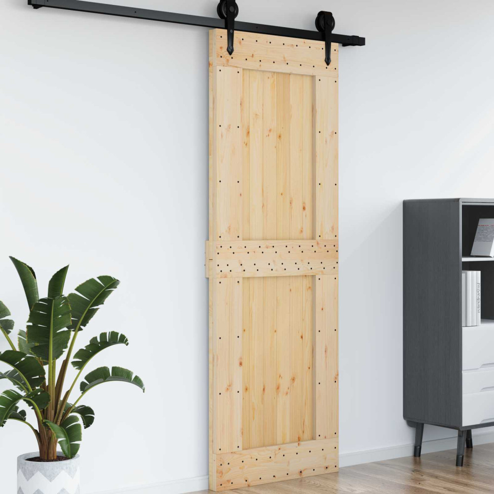 Produktbild för Dörr NARVIK Naturfärg 80 x 210 cm Massiv furuträdörr