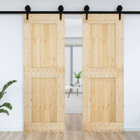 Produktbild för Dörr NARVIK Naturfärg 80 x 210 cm Massiv furuträdörr