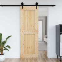 Produktbild för Dörr NARVIK Naturfärg 80 x 210 cm Massiv furuträdörr