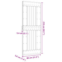 Produktbild för Dörr NARVIK Naturfärg 80 x 210 cm Massiv furuträdörr
