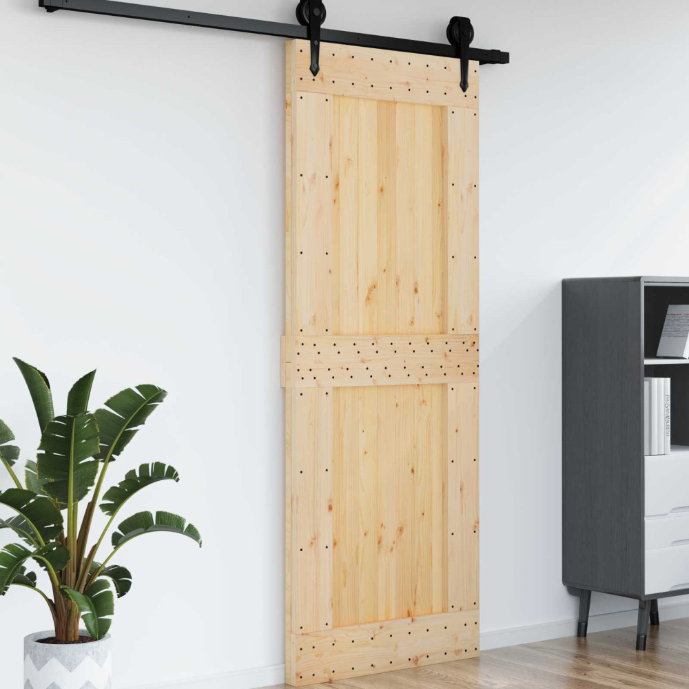 Produktbild för Dörr NARVIK Naturfärg 85 x 210 cm Massiv furuträdörr