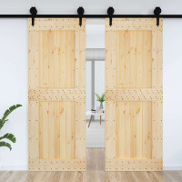 Produktbild för Dörr NARVIK Naturfärg 85 x 210 cm Massiv furuträdörr
