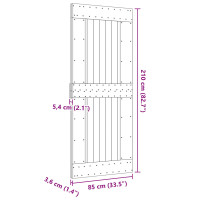 Produktbild för Dörr NARVIK Naturfärg 85 x 210 cm Massiv furuträdörr