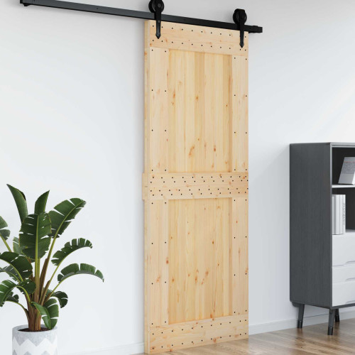 vidaXL Dörr NARVIK Naturfärg 90 x 210 cm Massiv furuträdörr