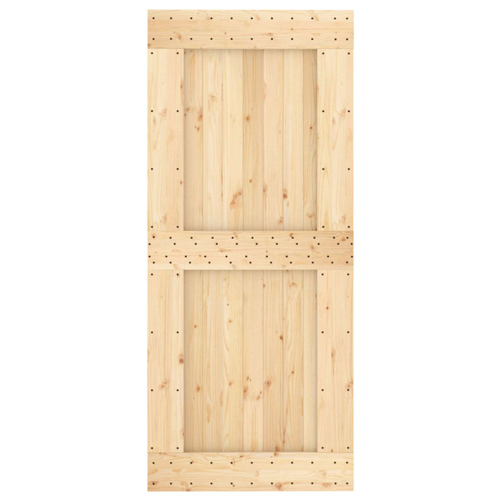 Produktbild för Dörr NARVIK Naturfärg 90 x 210 cm Massiv furuträdörr