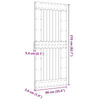 Produktbild för Dörr NARVIK Naturfärg 90 x 210 cm Massiv furuträdörr