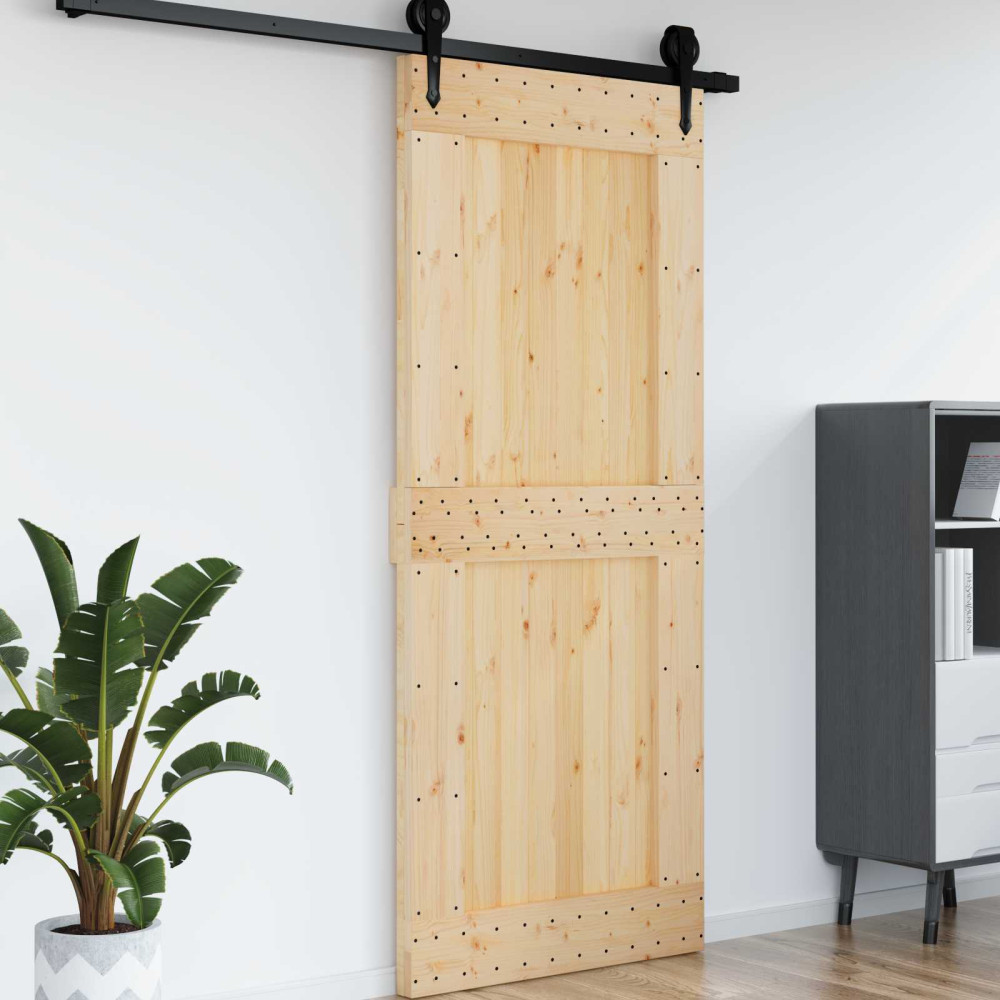 Produktbild för Dörr NARVIK Naturfärg 95 x 210 cm Massiv furuträdörr