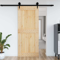 Produktbild för Dörr NARVIK Naturfärg 95 x 210 cm Massiv furuträdörr