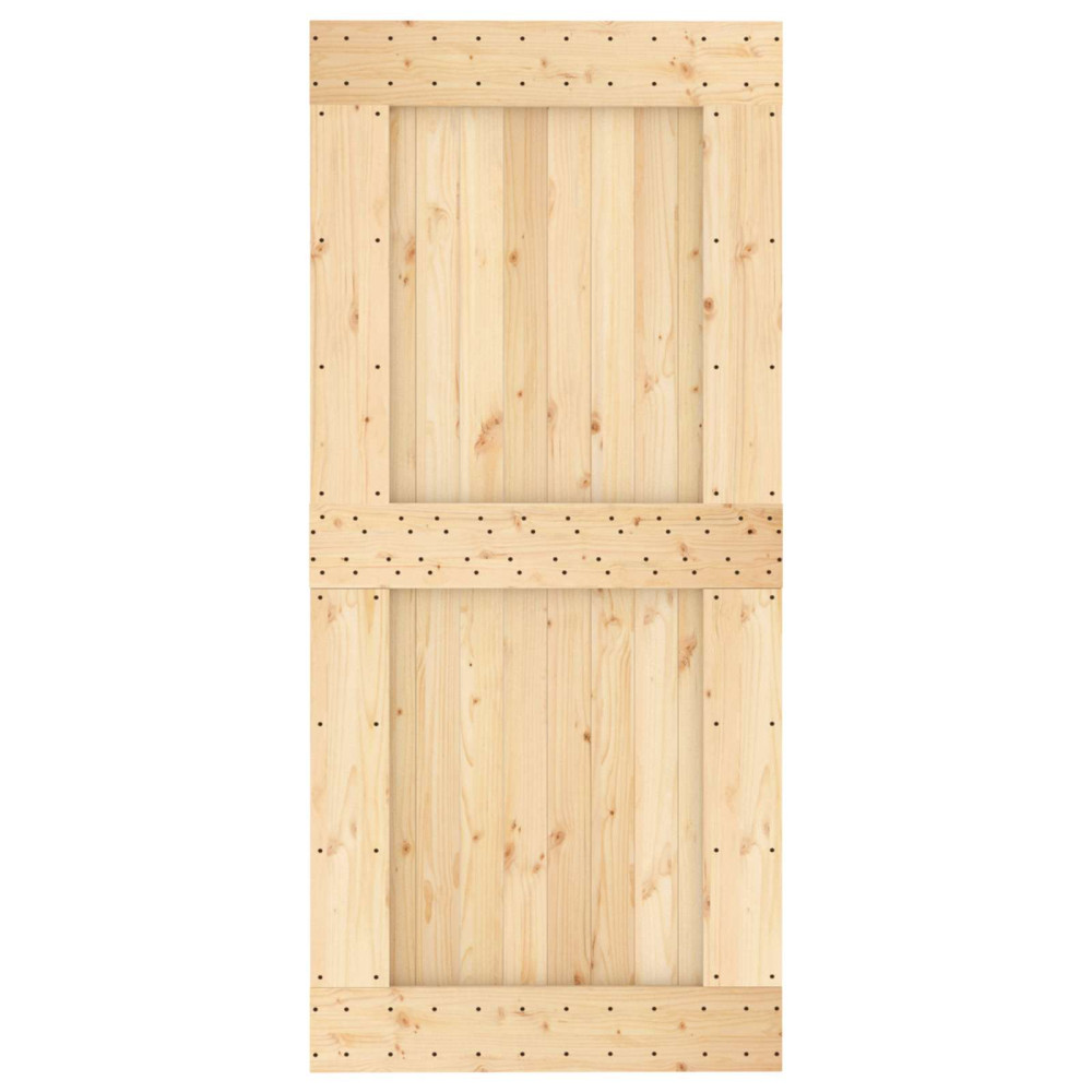 Produktbild för Dörr NARVIK Naturfärg 95 x 210 cm Massiv furuträdörr