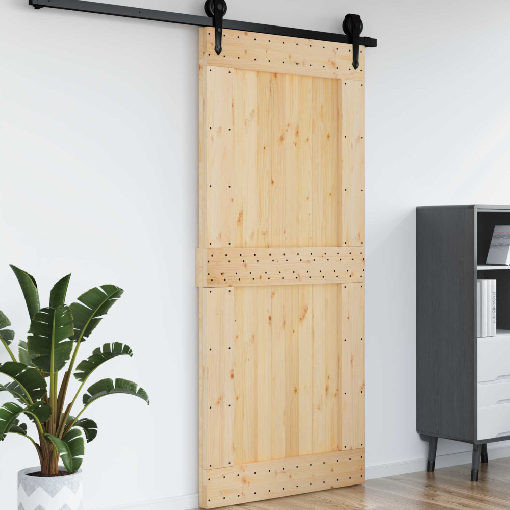 Produktbild för Dörr NARVIK Naturfärg 100 x 210 cm Massiv furuträdörr
