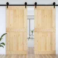 Produktbild för Dörr NARVIK Naturfärg 100 x 210 cm Massiv furuträdörr