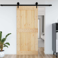 Produktbild för Dörr NARVIK Naturfärg 100 x 210 cm Massiv furuträdörr