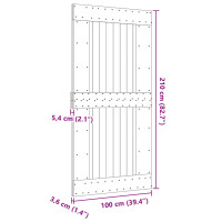 Produktbild för Dörr NARVIK Naturfärg 100 x 210 cm Massiv furuträdörr